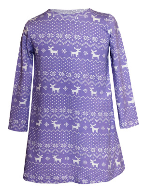 Платье "Зимний узор" - Размер 110 - Цвет фиолетовый - Картинка #3